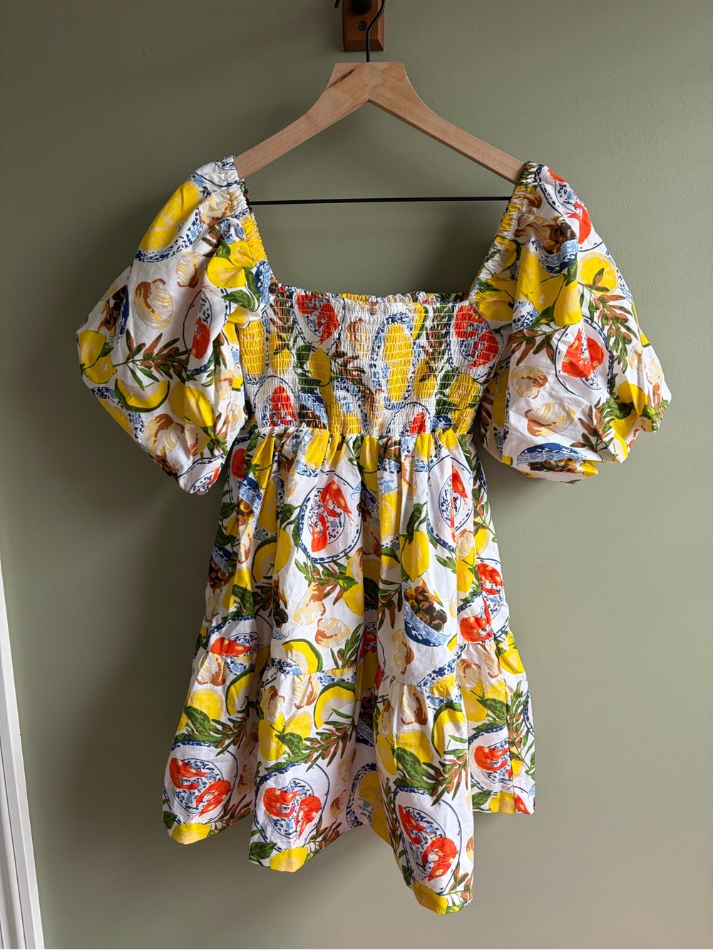 NWT 8 Oak Lane Santorini Puff Sleeve Dress - Picture 3 of 7